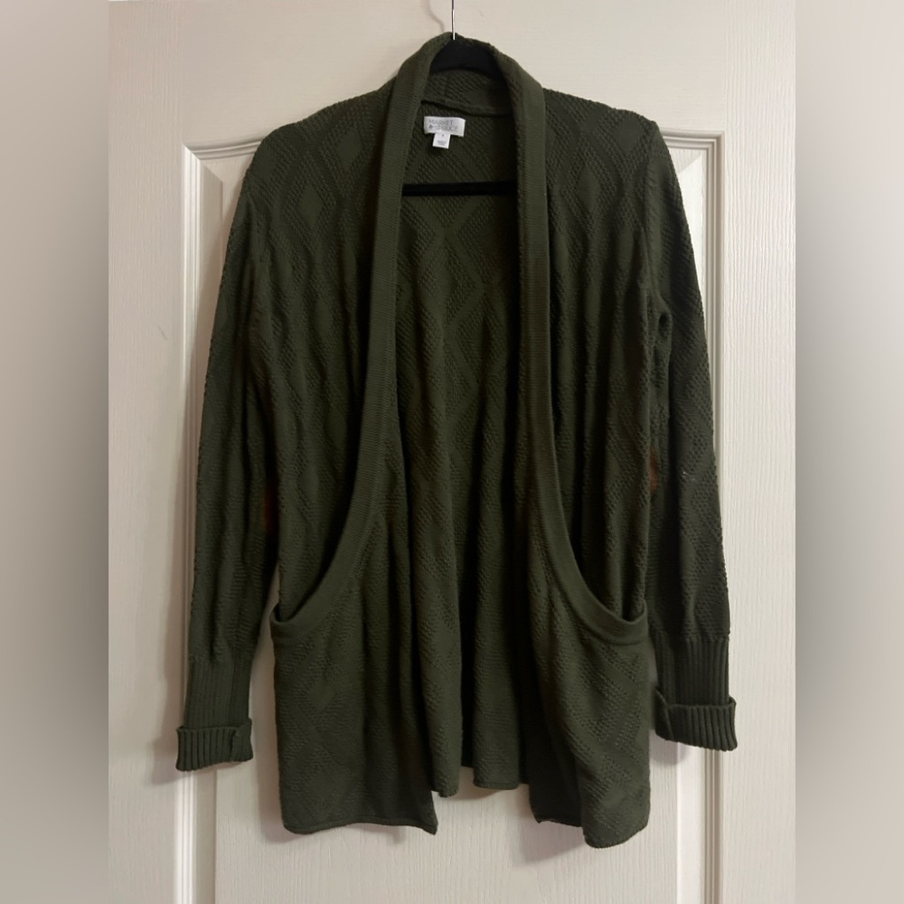 Market & Spruce Olive Green Cardigan - Size Medium